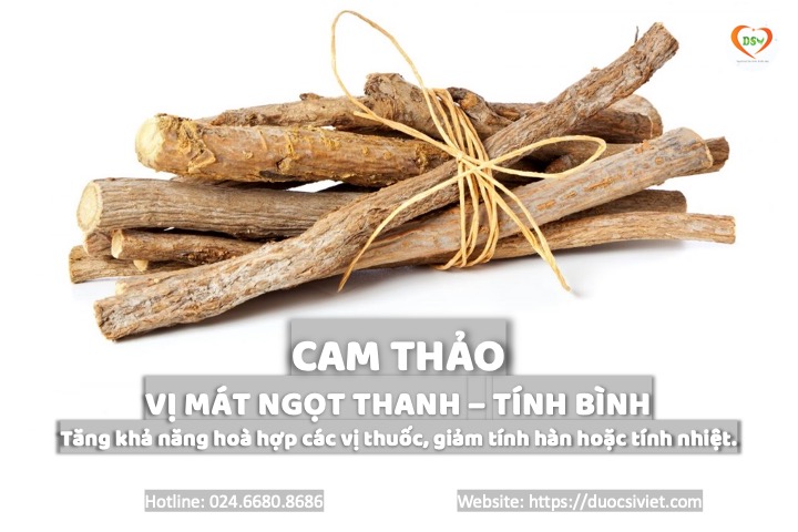 cam thảo vị ngọt tính bình