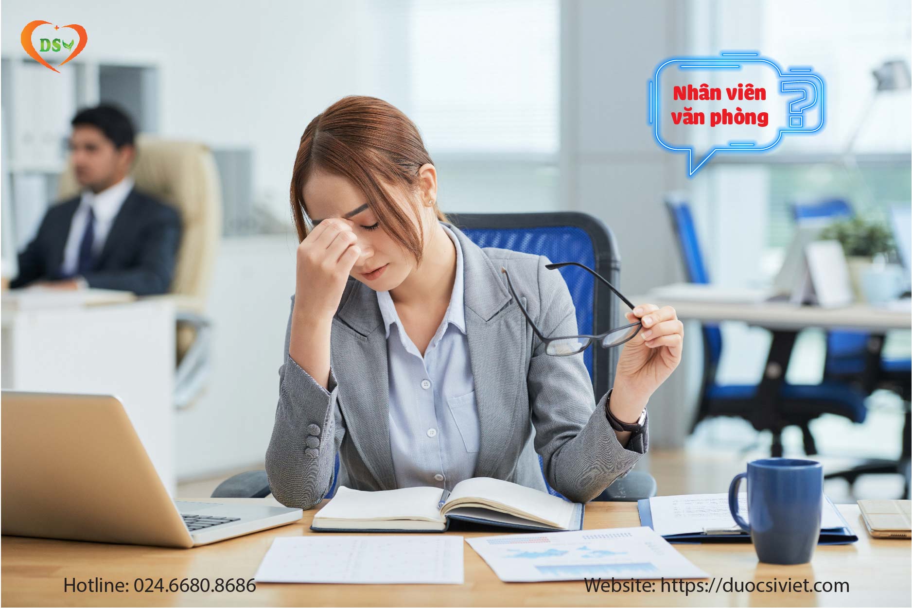 Nhân viên văn phòng, người làm việc thường xuyên với máy tính, điện thoại
