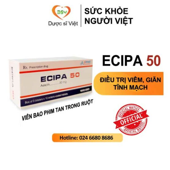 Ecipa (Aescin 50 mg) Chống viêm giảm phù nề