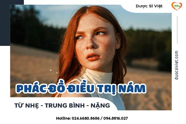 Phác đồ điều trị nám từ nhẹ - trung bình - nặng-01