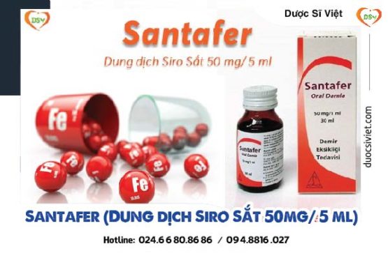 Santafer (Dung dịch Siro Sắt 50mg/ 5 ml) - Chai 150 ml