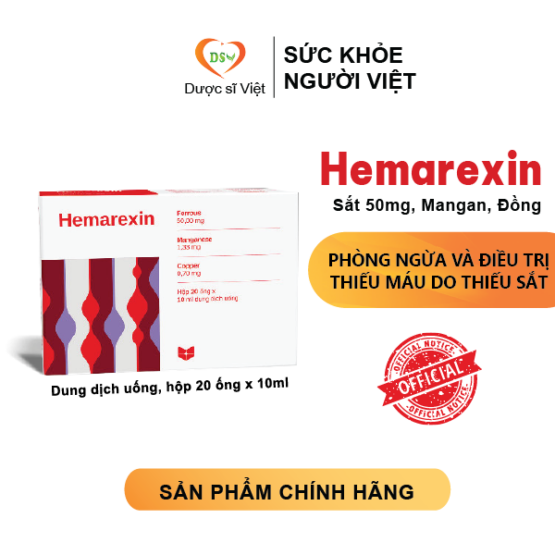 Hemarexin – Sắt nước hữu cơ 50mg