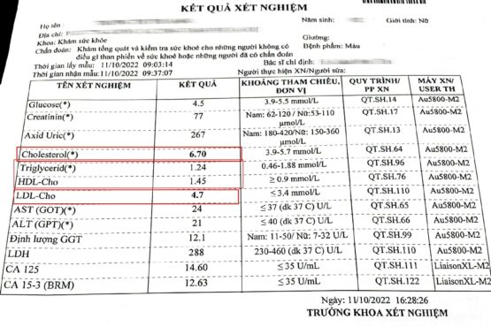 Các thông số mỡ máu chính khi xét nghiệm máu