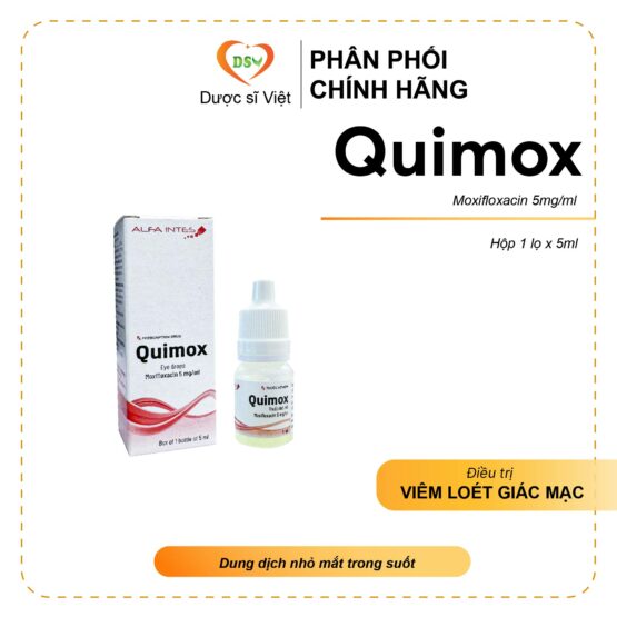 Quimox - Dung dịch kháng sinh nhỏ mắt trong suốt